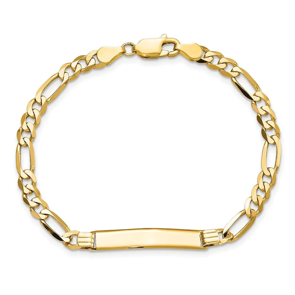 10KT Yellow Gold 8&quot; 6.28MM ID Figaro Bracelet