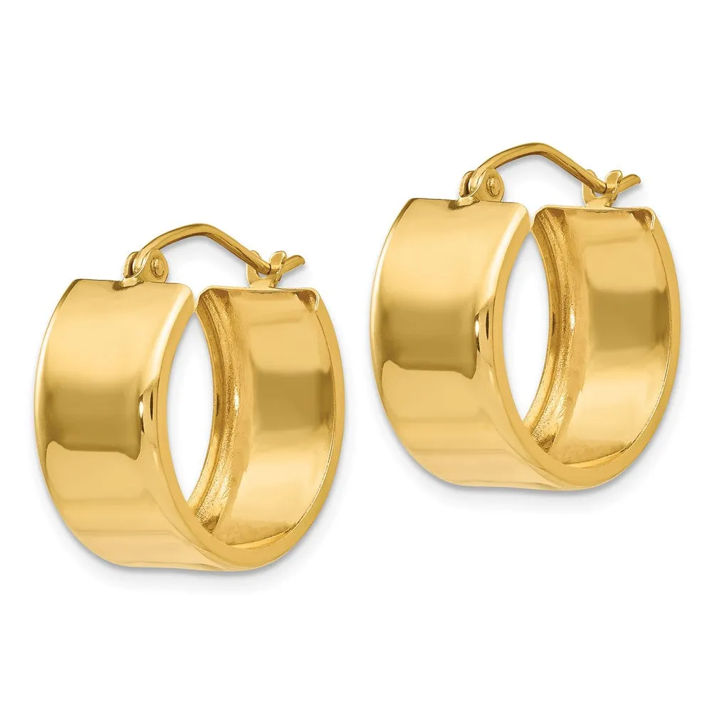 14KT Yellow Gold 15X8MM Hoop Earrings