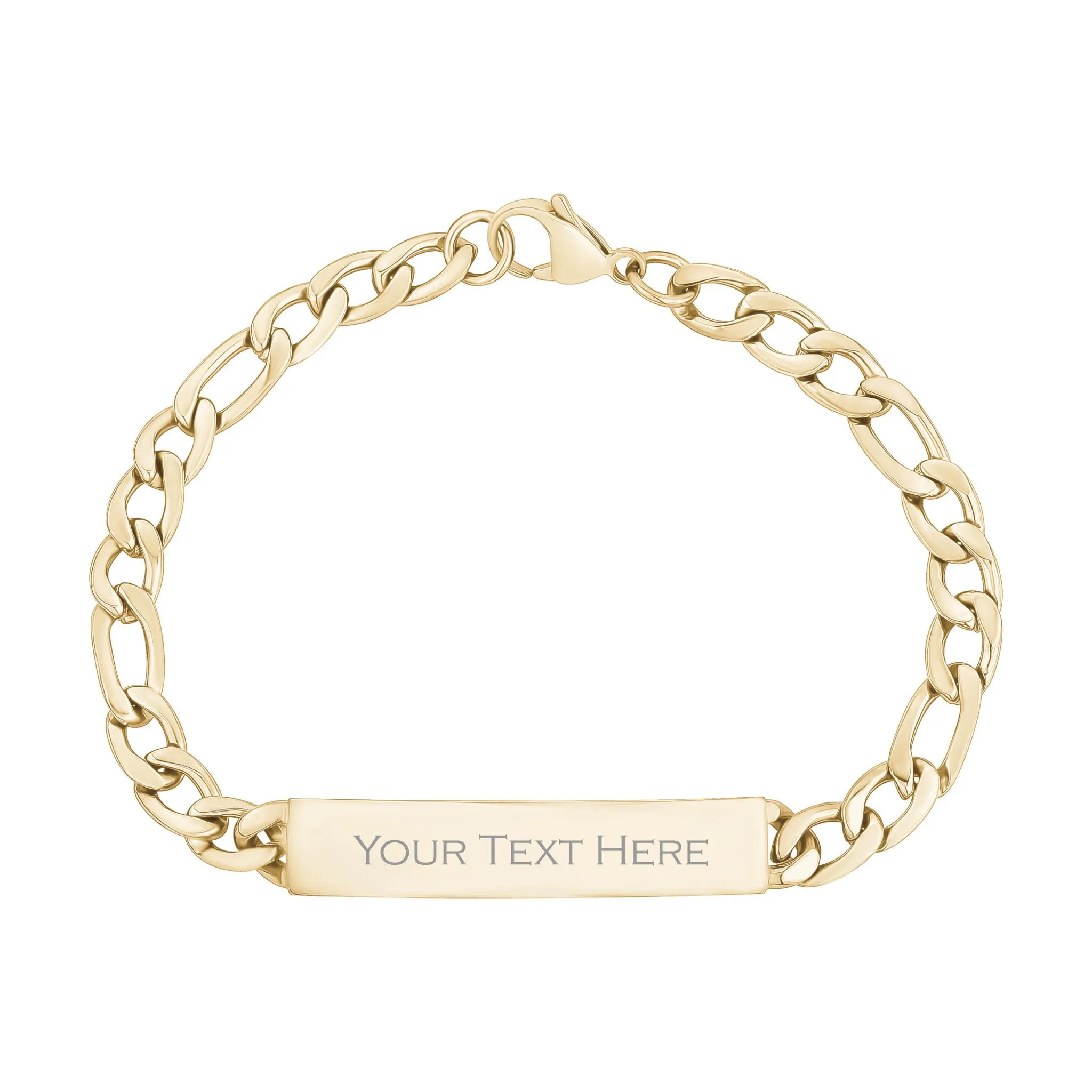 7mm Figaro Link ID Bracelet