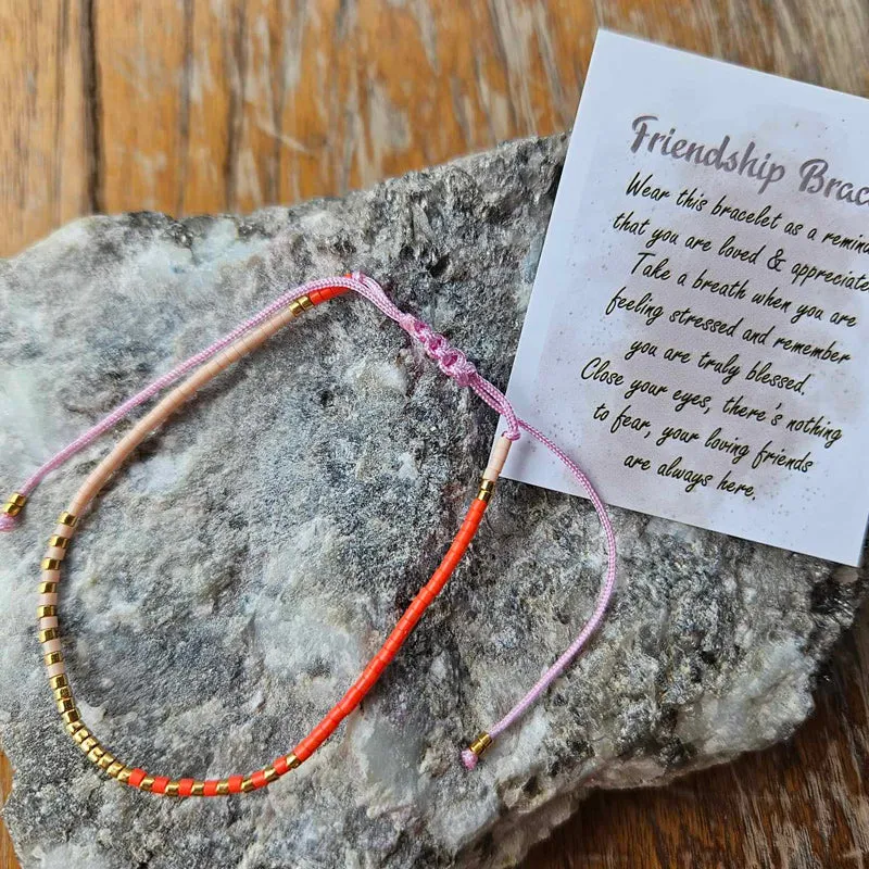 Friendship Bracelet - Orange & Gold