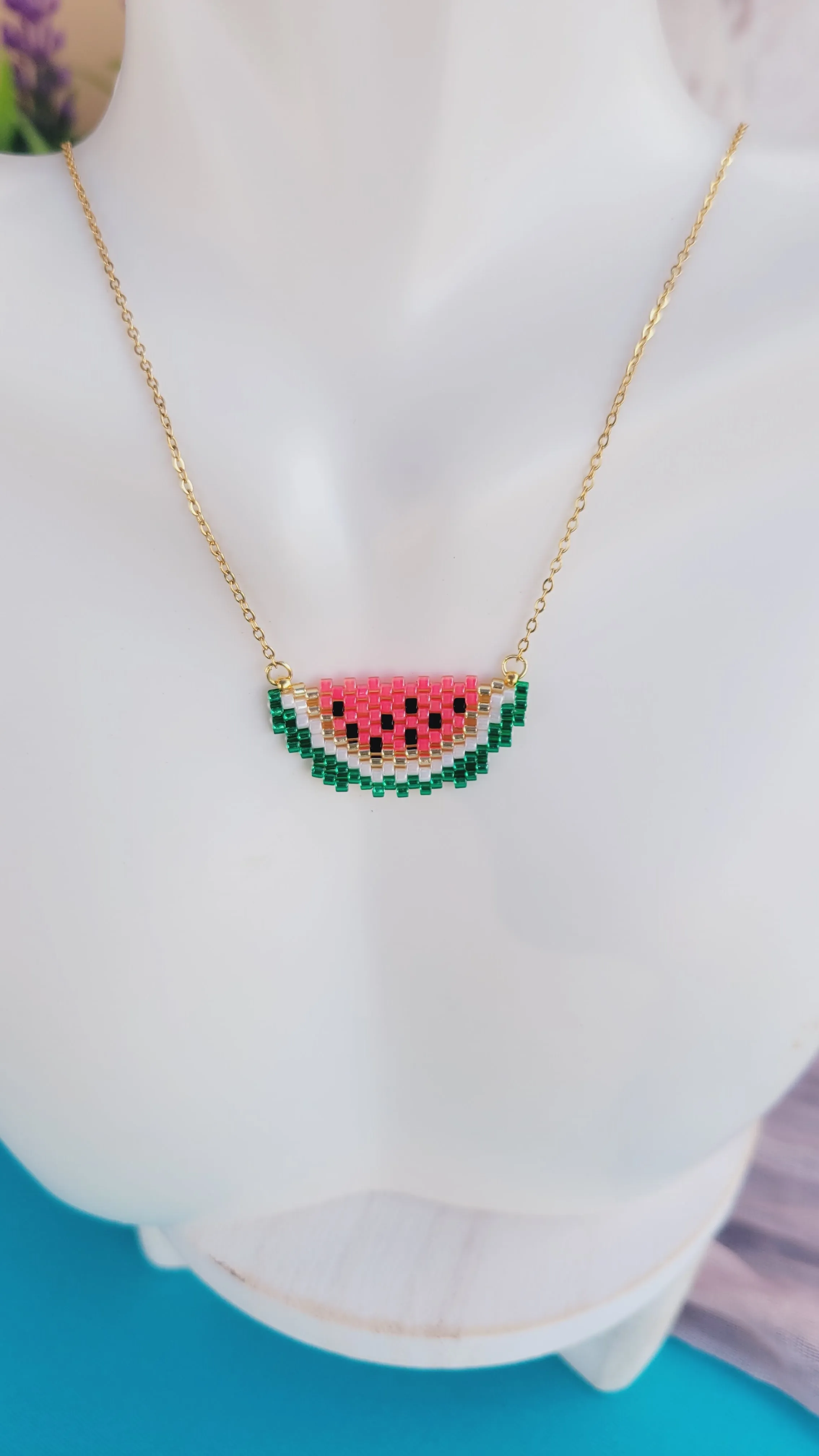 Half Watermelon Necklace