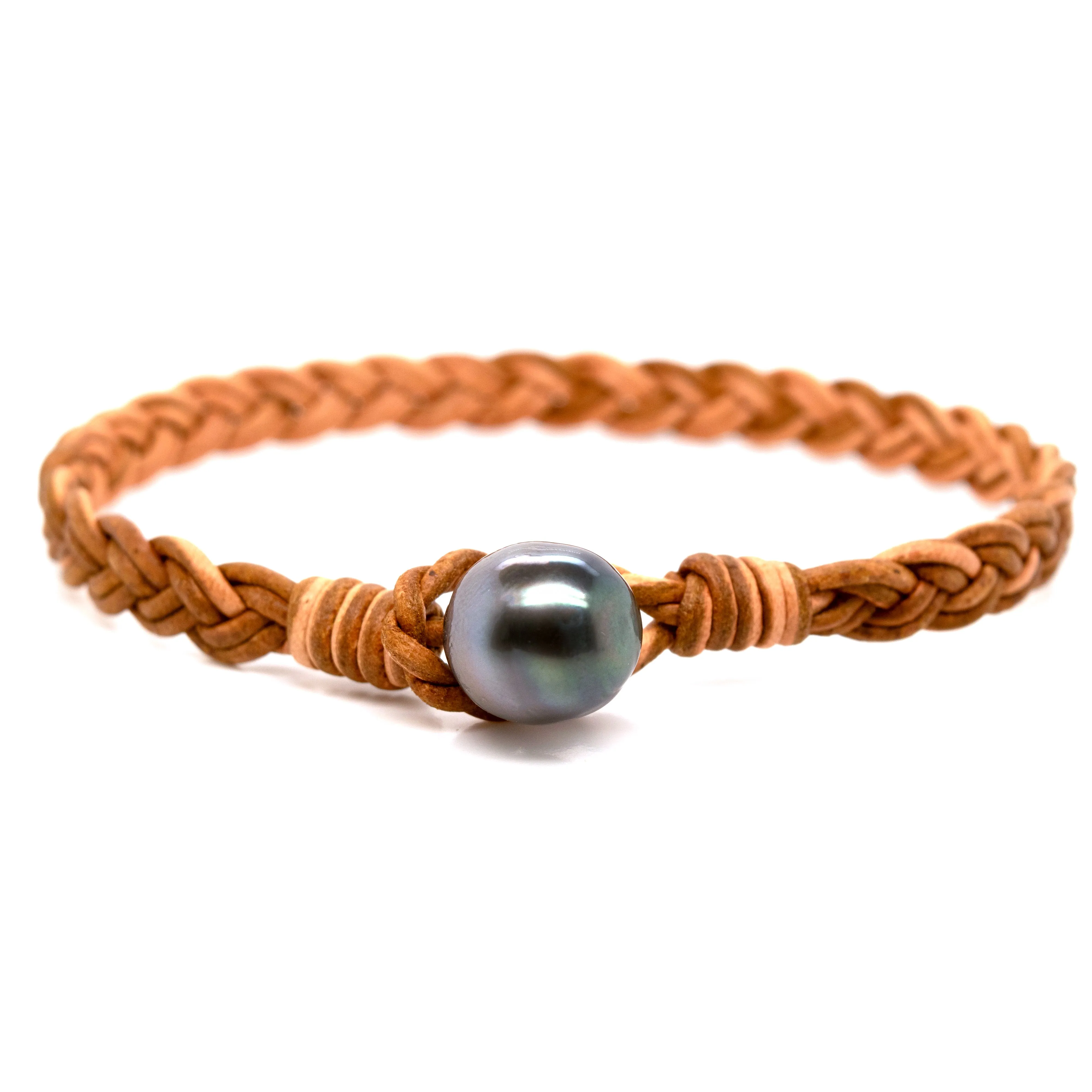 Men's Tahitian Pearl & Leather Bracelets