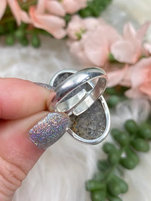 Silver Black Sunstone Rings