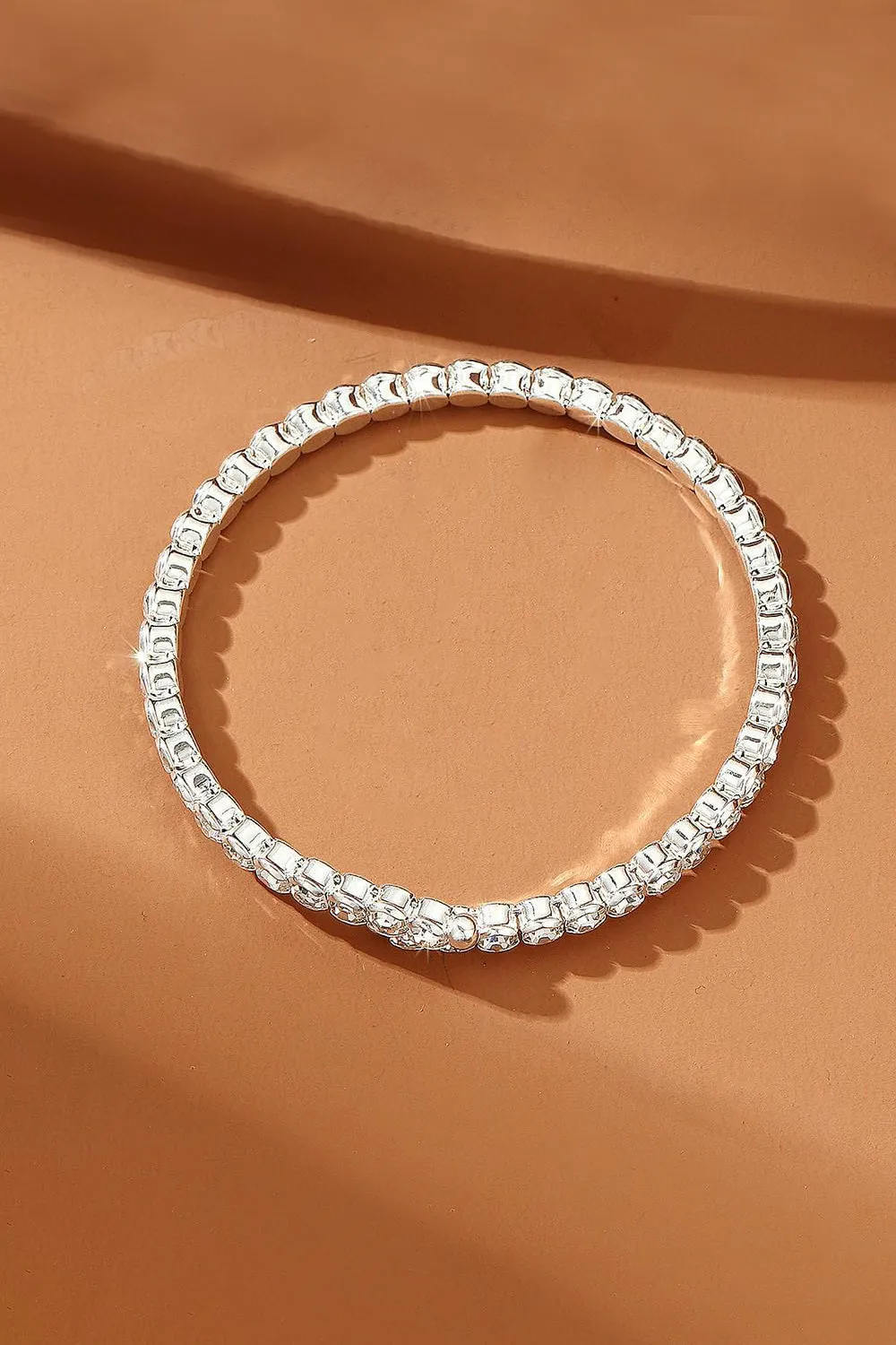 Silver Strencth Round Cuff Tennis Bracelets